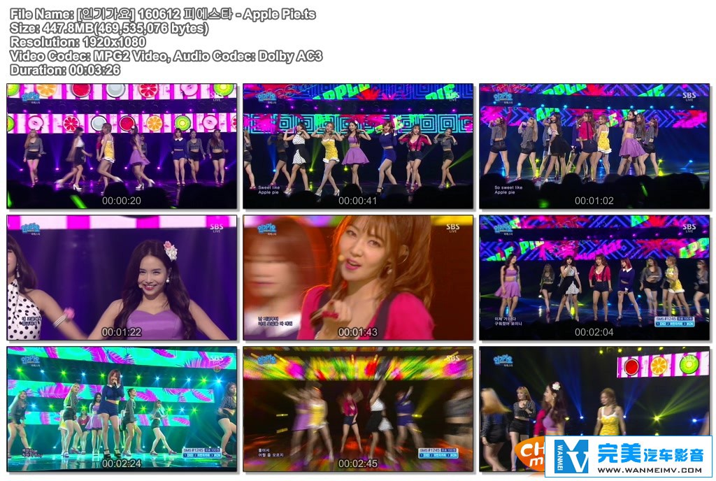 韩国高清现场下载-SBS Inkigayo.FIESTAR - Apple Pie[BD/TS/448M](1)