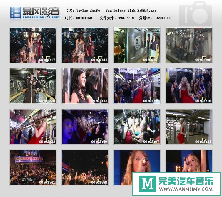 欧美高清MV下载-Taylor Swift - You Belong With Me 现场版【百度/mpg/493MB】(1)