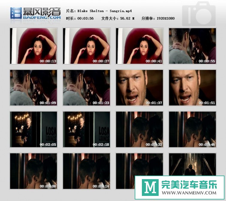 欧美高清MV下载-Blake Shelton - Sangria【百度/MP4/57MB】(1)