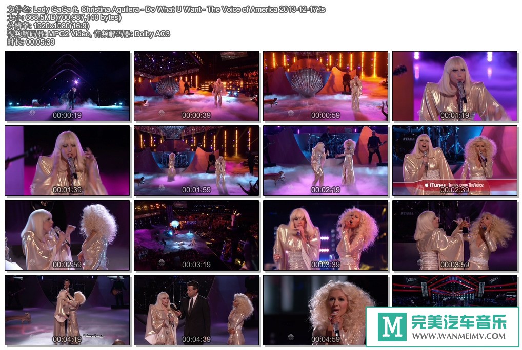 欧美高清现场下载-Lady GaGa ft. Christina Aguilera - Do What U Want - The Voice of America 百度...(1)
