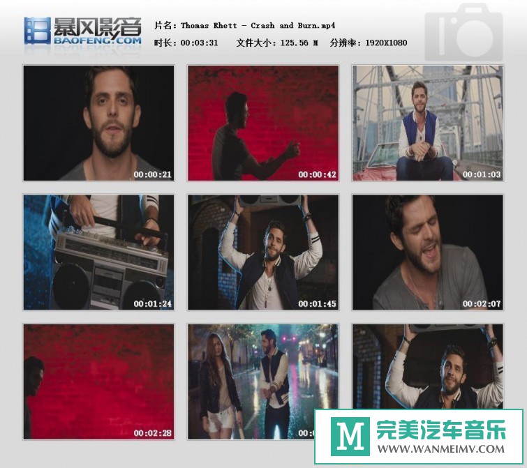 欧美高清MV下载-Thomas Rhett - Crash and Burn【百度/MP4/125MB】(1)