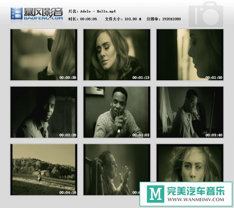 欧美高清MV下载-Adele（阿黛尔） - Hello【百度/MP4/103MB】(1)