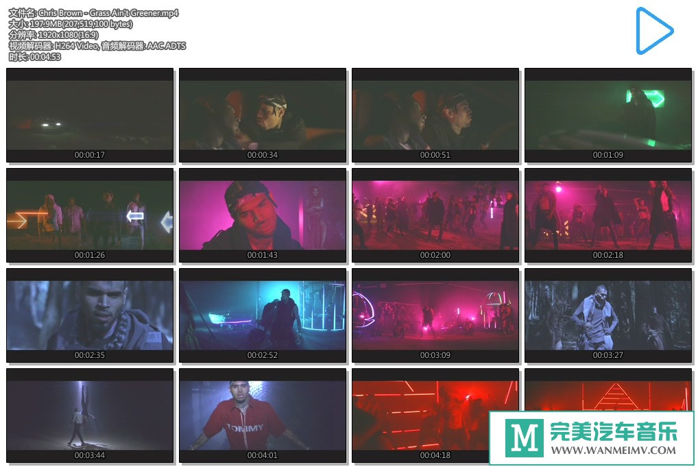 欧美高清MV下载-Chris Brown - Grass Ain't Greener(1080p/mp4/194m)(1)